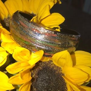 Blown glass cuff bracelet